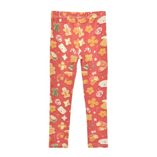 KLL Gingerbread Cookies Coral Toddler Girls' Athletic Leggings Fashion Full Length Workout Pants Sports2