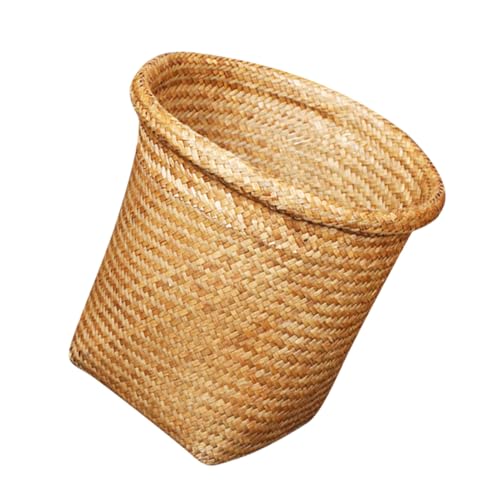 Ciieeo Cesta De Almacenamiento De Cubo De Flores Bote De Basura De Mimbre Mini Hogar Cestas Planta Jardinera De Mimbre Cesto De Basura De Mimbre Cesta Vacia Juguete Balde