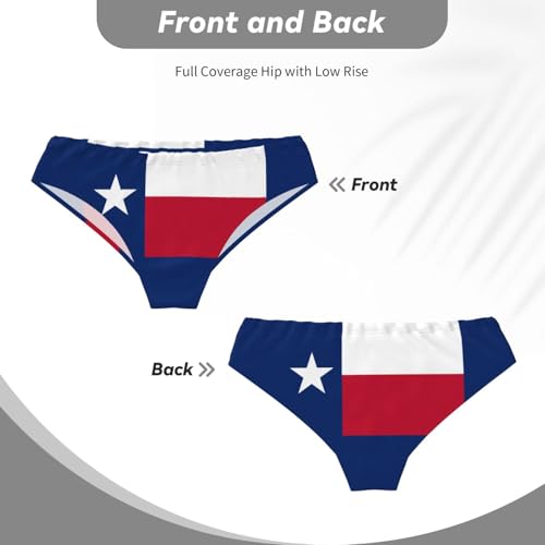 Flag of Texas Print Men's Underwear - Stretch Breathable Briefs - Supportive Mens Trunks for Daily Wear & Workout,4