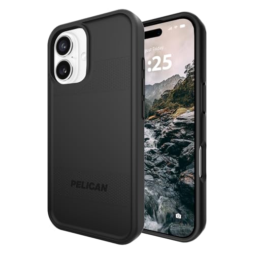 Image of Pelican Protector iPhone 16 Case - Rugged MagSafe Phone Case - Black