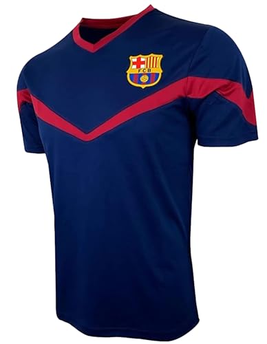 Icon Sports Mens Barcelona Training Jersey (Adult Sizes) Licensed Barcelona Shirt (XXL) Blue