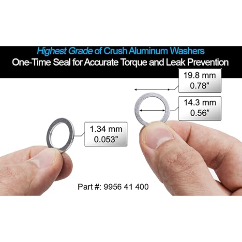 Image of M14 Aluminium Oil Drain Plug Washer Gaskets - U.S. Made 14mm Crush Washer - Oil Plug Gasket Leak Proof Sealing Washers Compatible with Mazda 995641400 (Pack of 15)