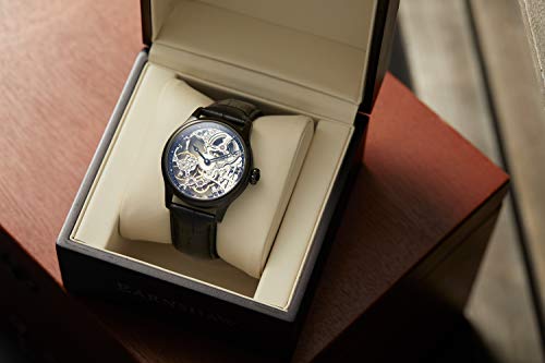 Image of Thomas Earnshaw Mens 42mm Bauer Mechanical Skeleton Automatic Watch with Genuine Leather Strap or Stainless Steel Bracelet ES-8049