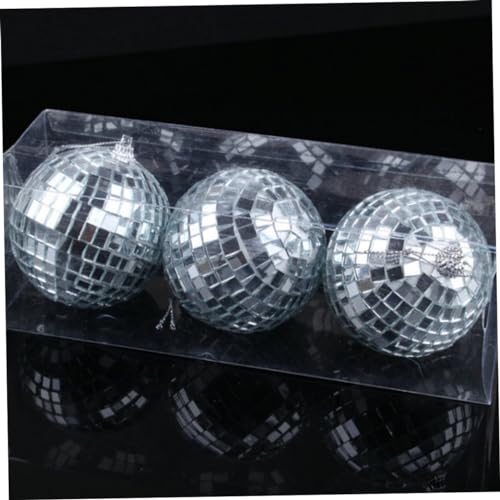 Bola espejada plateada de 1 pieza VALICLUD para fiestas, bodas y festivales de baile, decoración reflectante colgante para discotecas, bares y árboles de Navidad miniatura 6