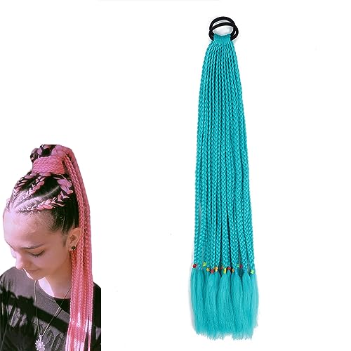 prinfantasy Blue Braiding Hair Extension for Kids Hair Braid Extensions Twist Hair Attachments with Elastic Rope Band for Women Girls BZ145