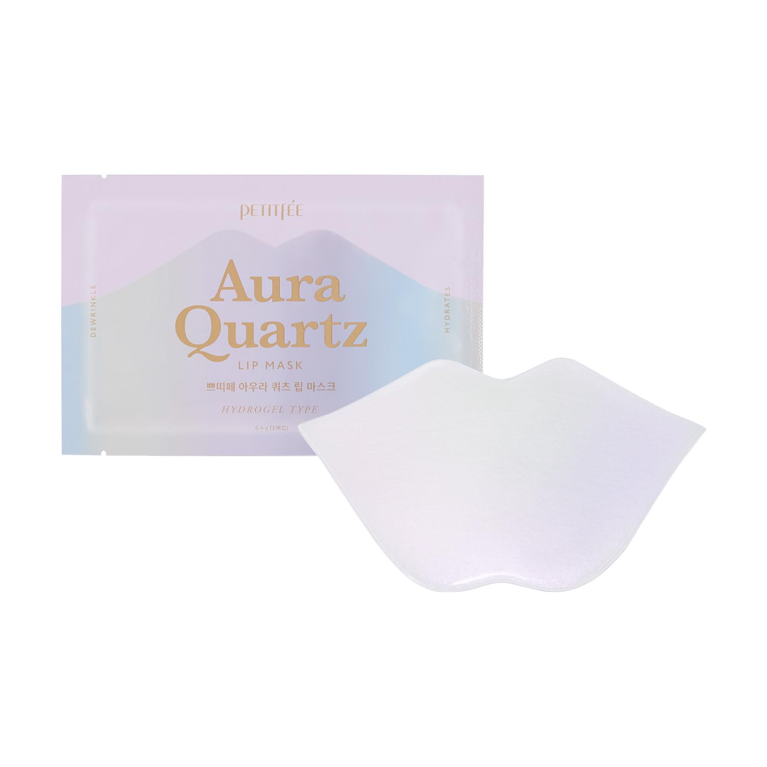 Aura Quartz Hydrogel Lip Mask 5ea - Moisturizing Lip Mask with Retinol, Peptide, Collagen, PDRN, Bakuchiol, Anti-aging Lip Care for Dry Lips, Reduces Laugh Lines, Smooth and Plump Lips