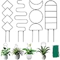 4 Packs 19 in Heighten Trellis for Climbing Plants Indoor, HENABLE Small Garden Metal Trellis for Potted Plants Outdoor for Vine Ivy Flower Plant Support, 4 Different Black Iron Patterns