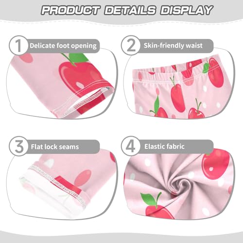 Toddler Girls Leggings Printed Yoga Pants Leggings Red Apple Dot for Kids3