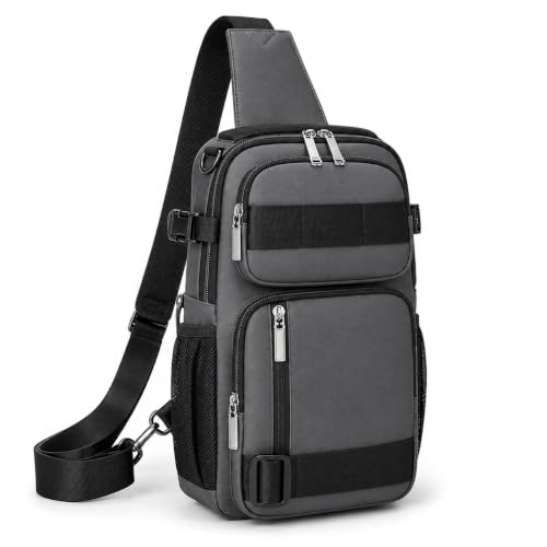 Image of Sling Bag for Men & Women- Crossbody Sling Bag for Travel, Cycling & Hiking | Waterproof Shoulder Bag with Compartment and Zipper Pockets