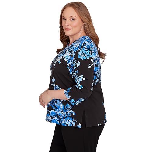Floral Asymmetric Three Quarter Sleeve Top4