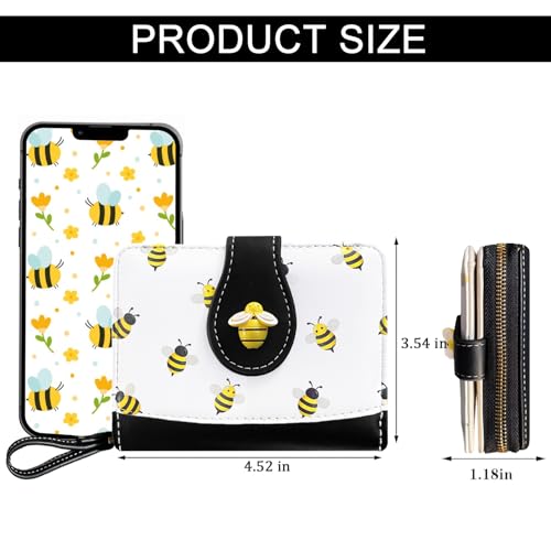 Image of Sunwel Fashion Girls Cutest Prints Wallet Card Slots Small Wallet with Zipper Coin Pouch Wallet for Women