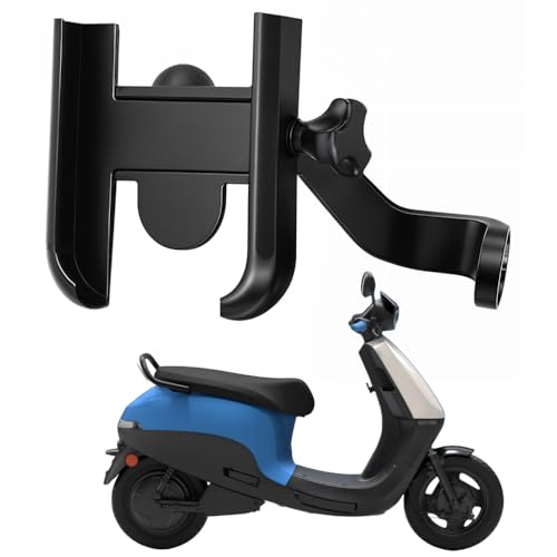 Image of Metal CNC Mobile Holder for Scooter, Scooty & Motorcycle Compatible for Ola S1 X, Mirror Mount, 360 Rotation, Strong Anti-Slip Grip, Wide Adjustable Fit for All Smartphones (Black)