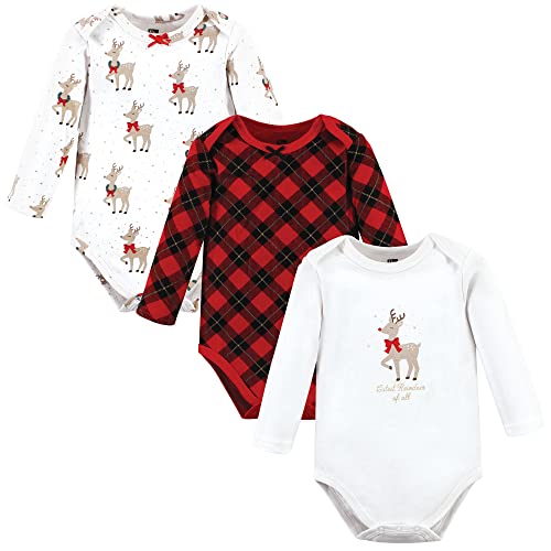 Image of Hudson Baby Baby Girls' Cotton Long-sleeve Bodysuits 3-pack