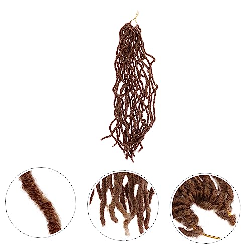 Fausses tresses dreadlocks marron extensions capillaires synthétiques style bohème chic - 5