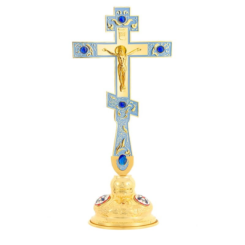 Shenrongtong Croce Ortodossa Russa In Legno | Scultura A Parete Crocifisso Ortodosso Russo | Decorazione Doppia Faccia Tre Traverse Legno 20 Cm | Per Casa Cappella Chiesa Camera Sala Soggiorno