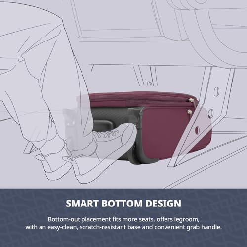 Image of Verage Underseat Carry On Luggage With Spinner Wheels, 16-Inch Rolling Pro, Softside, Grape Red