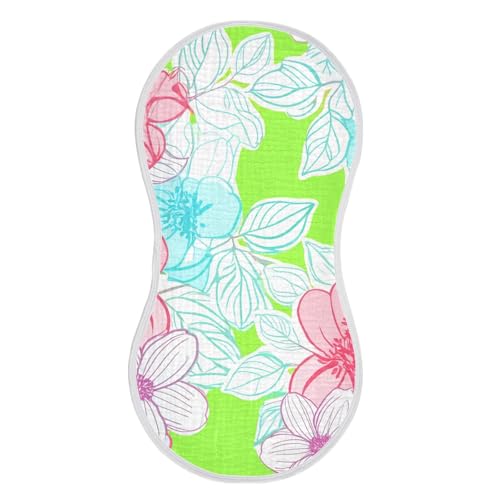 Baby Burp Cloths, Soft Absorbent Burping Cloths for Babies, Cotton Milk Spit Up Rags, Large Size for Newborns, Baby Boys and Girls (Delicate Line Florals)