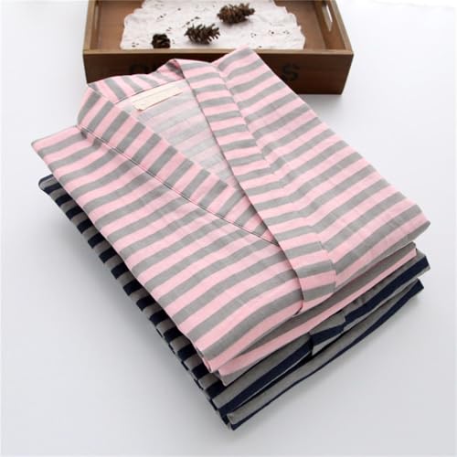 Image of SIQITECHNO Men Kimono Robe Cotton Yukata Spa Sauna Bathrobe Sleepwear Japanese Kimono for Women Loungewear Nightgown Dressing
