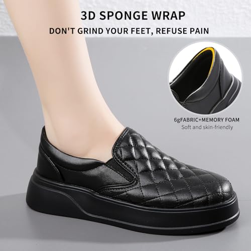 Image of Loafers for Women Penny Comfort Leather Platform & Slip-Ons Dressy Shoes
