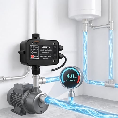 Image of Automatic Pump Controller | Smart Water Pump Control with Auto Start /Stop | Dry Run & Motor Protection | 0.5-1 HP Compatible | Constant Pressure | Easy Installation