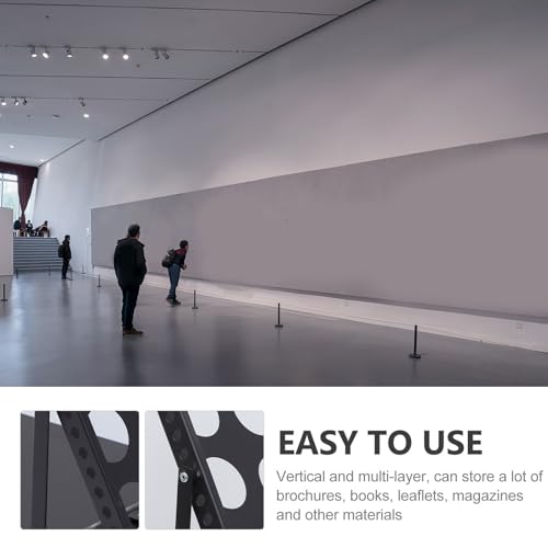 Porte-brochures pliable fer noir support vertical multi-étages pour exposition et maison - 8