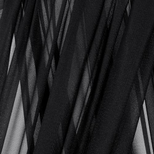 Image of MLMC Black Wedding Arch Draping Fabric 1 Panel 29 inch x 20 FT Extra Long Gauze Drapes Sheer Backdrop Curtains 6.6 Yards Outdoor Drapery Panels for Wedding Ceremony Party Ceiling Decoration