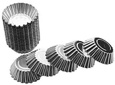 50 Pièces Moules à Muffin Acier Inoxydable Anti-adhésifs - Moules à Tartelettes Réutilisables Pour Cupcakes Et Desserts