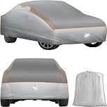 tectake® Copriauto Antigrandine Impermeabile, Traspirante per Auto, Protezione Ottimale da Pioggia e Grandine, Strato in Gommapiuma 4 mm, 3 Cinghie di Tensione Regolabili - S (406 x 165 x 120 cm)