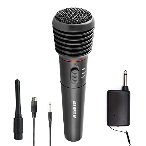 Image of VRJTEC Dynamic Microphone Karaoke with Wire Mike unidirectional Vocal Wired Dynamic Cardioid Microphone Wire for Solo Vocals & Karaoke Singing with 2 Meter Cable- Black Mic (Wired Mic 03)