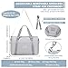 MUSEVOS Gym bag for Women, Travel Duffel Bags with Trolley Sleeve, Weekender Overnight Bag, Carry on Tote Bag Workout Dance Bag with Dry Wet Separated Pocket，Grey