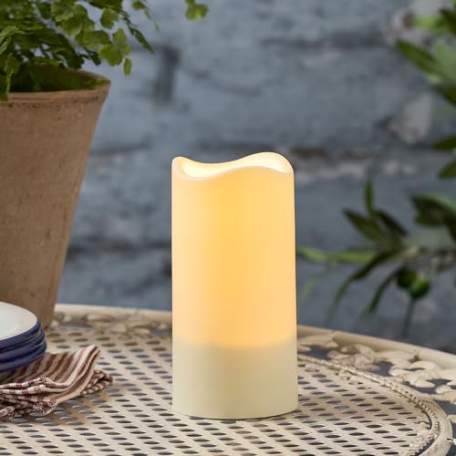 Lights4fun 15cm LED Solar Kerze für Außen Wasserdicht Solar Kerze Outdoor Solar Kerzen Außen CA24011-SL