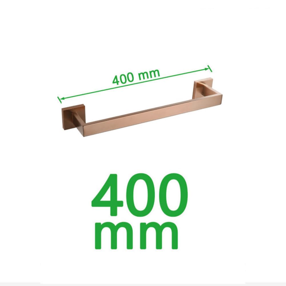 Juego de accesorios de baño de oro rosa cepillado, soporte cuadrado para papel higiénico, toallero, toallero, perchero de 40 cm, toallero de mano, decoración moderna de lujo para baño