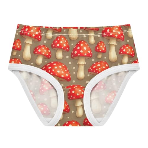 Joisal Cute Red Mushrooms Little Girl Panties Girls Underwear Toddlers Cotton Colorful Briefs Underpants 2t
