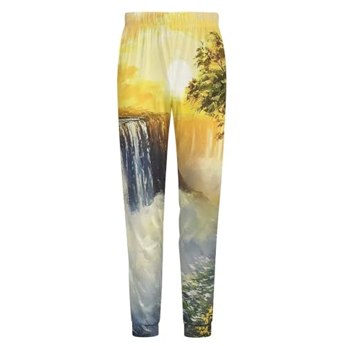 Sunrise at Victoria Falls Men's Pajama Pants Lounge Pant Sleepwear PJ Bottoms4