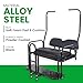 ECOTRIC Golf Cart Folding Rear Seat Kit W/Grab Bar Compatible with Club Car DS (1982-2000.5) Models Back Flip Seat Black