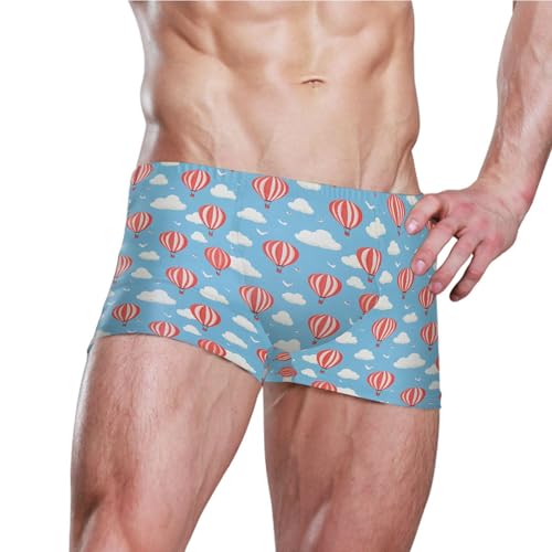 Hot Air Balloon Cloud Mens Swim Trunk Swimwear Bathing Suit Swim Brief Square Leg Board Short S B04047263