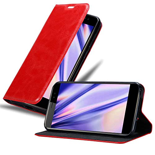 Cadorabo Funda Libro para ZTE Nubia N1 Lite en Rojo Manzana - Cubierta Proteccíon con Cierre Magnético, Tarjetero y Función de Suporte - Etui Case Cover Carcasa