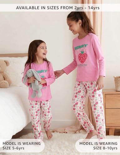 Image of Amazon Brand - Symbol Girls Girls Night Dress | 100% Cotton T-Shirt & Pyjama Set | Age 2-14 Years