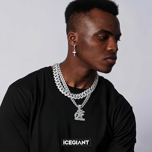 Hip hop necklace alloy all diamond OTF letter pendant necklace Hip hop men's and women's Cuban necklace3