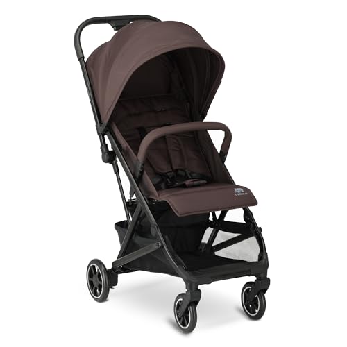 Deryan Easy2 Silla de Paseo Ligera, Carrito Bebé Compacto hasta 22 kg, 0 4 años, 3 Reclinaciones, Plegado Automático, Reclinable, Superligero, Tamaño Cabina Avión, Chocolate