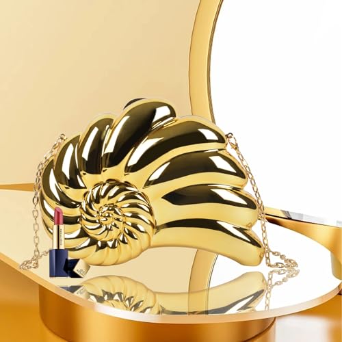 Conch Shoulder Handbag Novelty Chain Strap Purse Acrylic Fashion Crossbody Evening Bag Clutch for Women Girl4