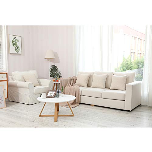 Pack 4, Linen Textured Throw Pillow Covers Set Cushion Case For Sofa Bedroom Car,18X18 Inch, Light Linen #TOP3