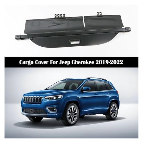 Cache-bagages pour Jeep Cherokee 2019-2024 avec tablette arrière rétractable noire - 3