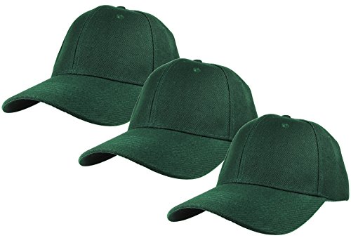 Image of Gelante Plain Baseball Cap Adjustable Back Strap 3 PC