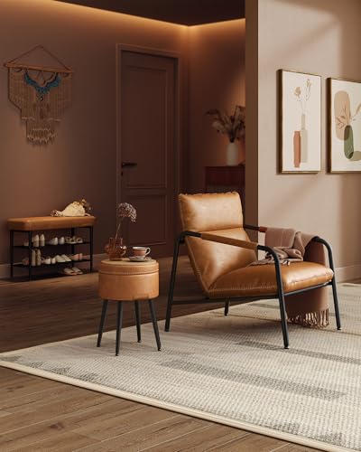 Image of VASAGLE Shoe Bench, Synthetic Leather with Stitching, Loads 300 lb