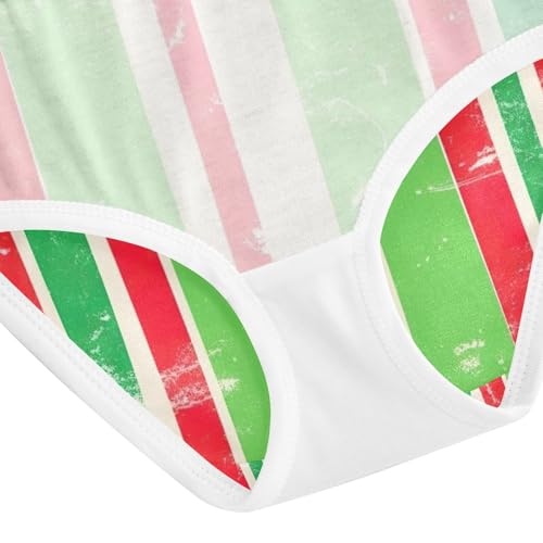 Vertical Stripes Green Toddler Girl Underwear, Girls Cotton Underwear, 2T–8 Years4
