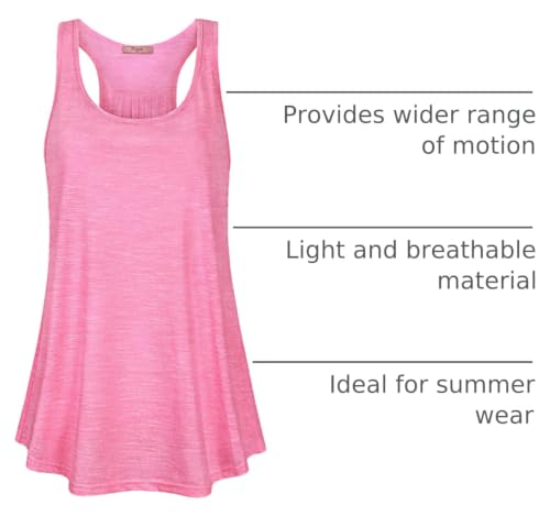 Image of Cestyle Womens Sleeveless Scoop Neck Flowy Loose Fit Workout Shirts Racerback Long Tank Tops