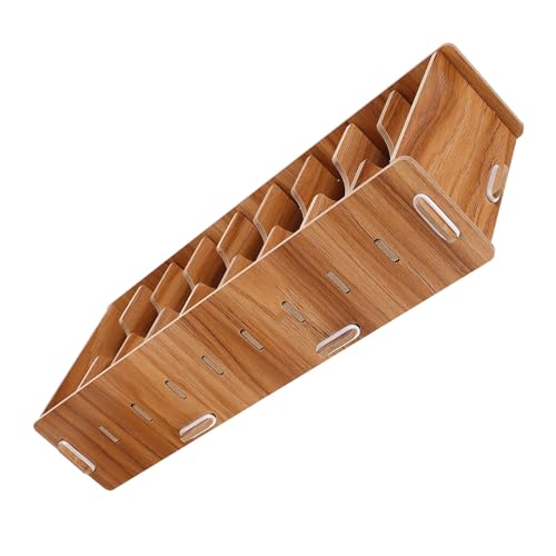 Tarjetero de madera con divisor desmontable contra el caos de notas 2
