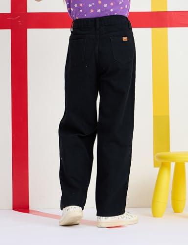 Image of Amazon Brand - Symbol Girls Cotton Wide Leg Fit Jeans | Casual Denim | Age 6-14 Years