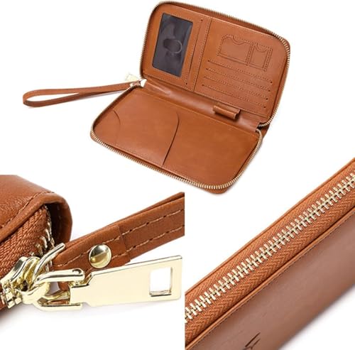 Similarbe Multi-Functional RFID Passport Wallet, Rowgins RFID Passport Holder, Similar Travel Wallet and Phone Holder (Brown)4